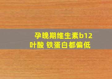 孕晚期维生素b12 叶酸 铁蛋白都偏低